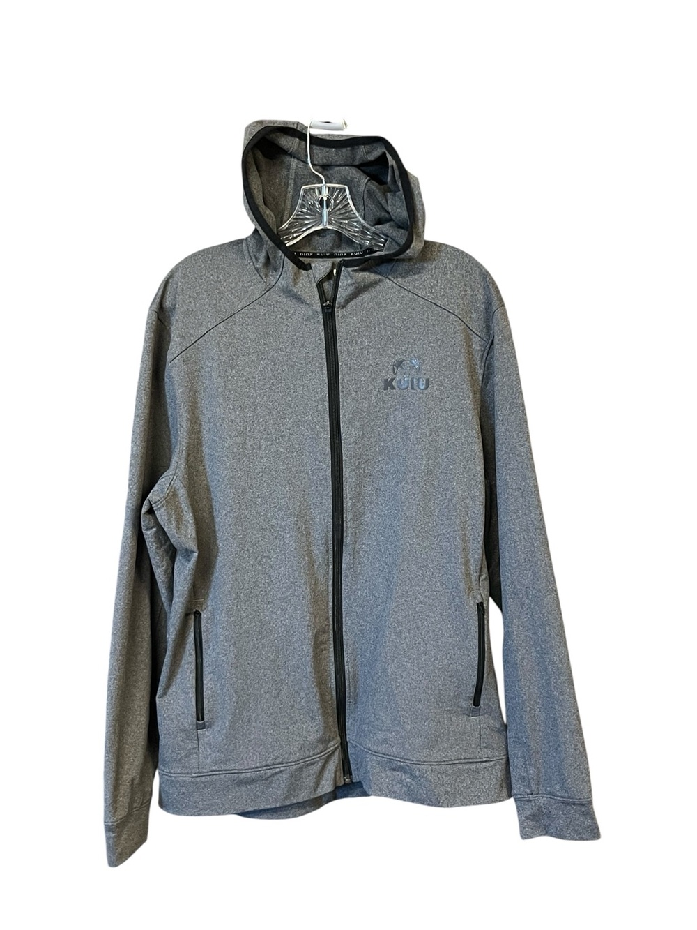 KUIU Men’s XL Gray Full Zip Hoodie 4-Way Stretch Gorpcore Hunting Tech Outdoor